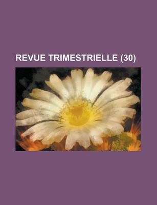 Book cover for Revue Trimestrielle (30)