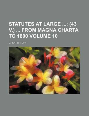 Book cover for Statutes at Large Volume 10