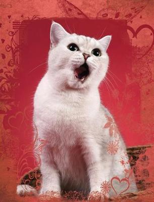 Book cover for Cute White Cat Singing Composition Notebook, Blank Sketch Paper