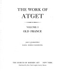 Cover of The Work of Atget Old France