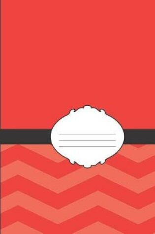 Cover of Cute Girly Red & Black Chevron School Composition Lined Notebook