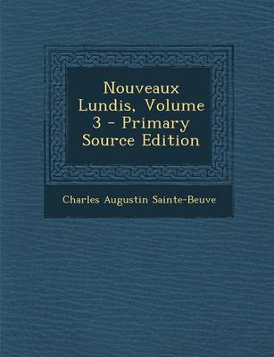 Book cover for Nouveaux Lundis, Volume 3