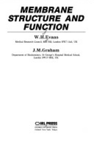 Cover of Membrane Structure and Function