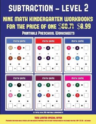 Book cover for Printable Preschool Worksheets (Kindergarten Subtraction/taking away Level 2)