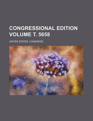 Book cover for Congressional Edition Volume . 5658