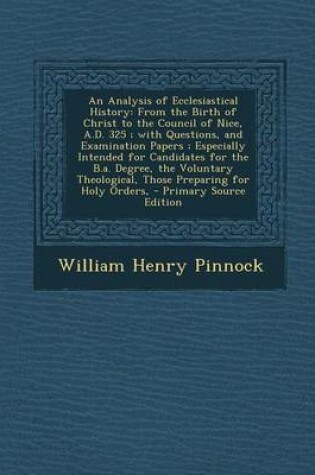 Cover of An Analysis of Ecclesiastical History