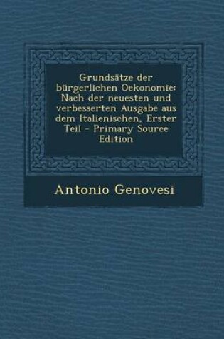 Cover of Grundsatze Der Burgerlichen Oekonomie