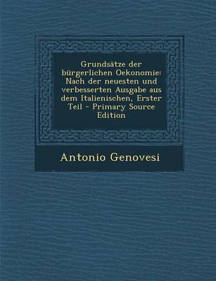 Book cover for Grundsatze Der Burgerlichen Oekonomie