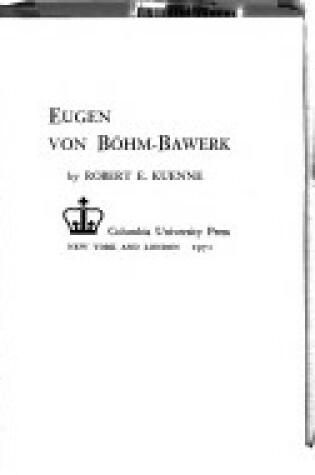 Cover of Bohm-Bawerk