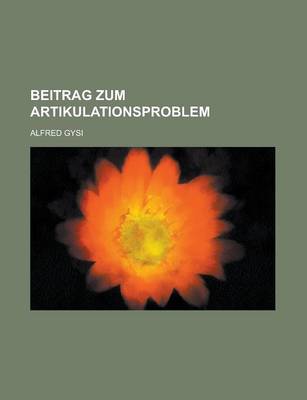 Book cover for Beitrag Zum Artikulationsproblem