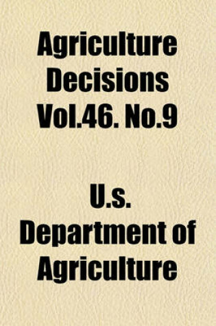 Cover of Agriculture Decisions Vol.46. No.9