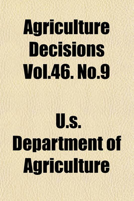 Book cover for Agriculture Decisions Vol.46. No.9