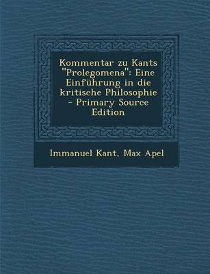 Book cover for Kommentar Zu Kants Prolegomena