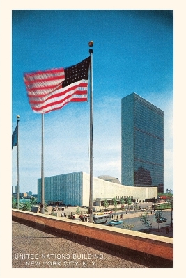 Book cover for Vintage Journal American Flag and United Nations Buildings, New York City