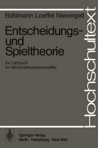 Cover of Entscheidungs- und Spieltheorie