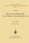 Book cover for Elementarmathematik Vom Hoheren Standpunkte Aus, I