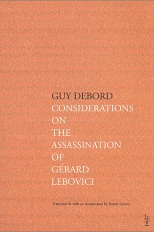 Cover of Considerations on the Assassination of Gerard Lebovici