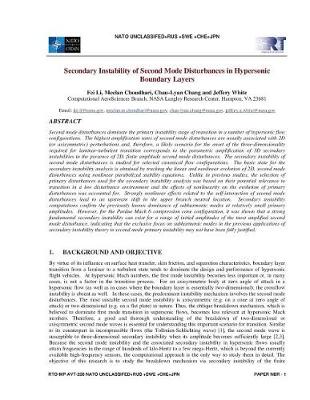 Book cover for Secondary Instability of Second Modes in Hypersonic Boundary Layers