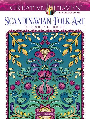 Book cover for Creative Haven Scandinavian Folk Art Coloring Book