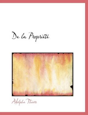 Book cover for de La Propri T