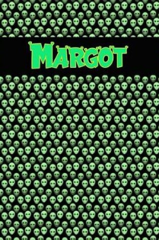 Cover of 120 Page Handwriting Practice Book with Green Alien Cover Margot