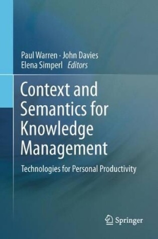 Cover of Context and Semantics for Knowledge Management