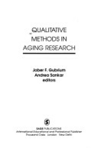 Cover of Qualitative Methods in Aging Research