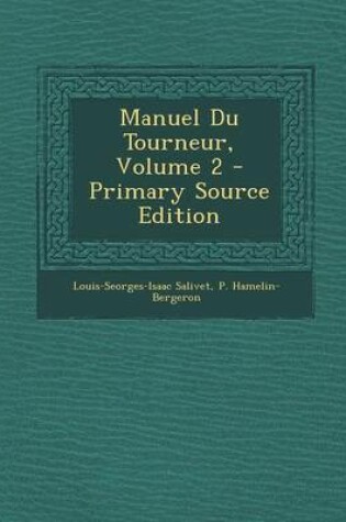 Cover of Manuel Du Tourneur, Volume 2