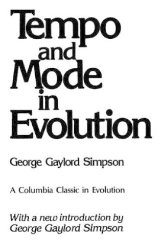 Cover of Tempo and Mode in Evolution