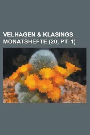 Cover of Velhagen & Klasings Monatshefte (20, PT. 1 )