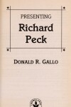 Book cover for Presenting Richard Peck
