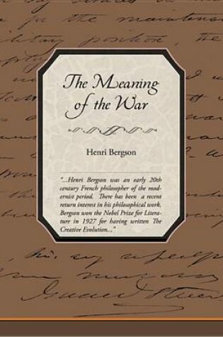 Cover of The Meaning of the War Life & Matter in Conflict (eBook)