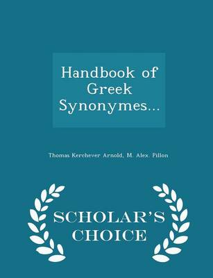 Book cover for Handbook of Greek Synonymes... - Scholar's Choice Edition