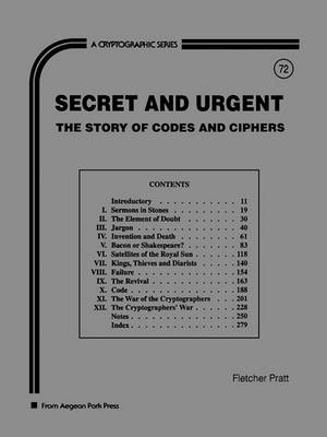 Book cover for Secret and Urgent: the Story of Codes and Ciphers