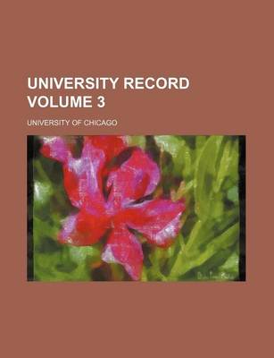 Book cover for University Record Volume 3