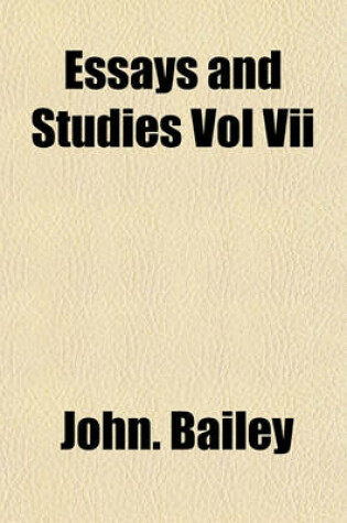 Cover of Essays and Studies Vol VII