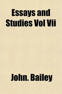 Book cover for Essays and Studies Vol VII