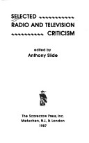 Book cover for Selected Radio and Television Criticism