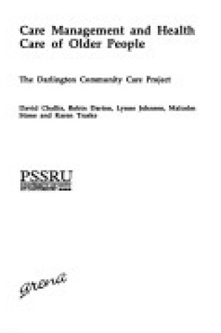 Cover of Care Management and Health Care of Older People