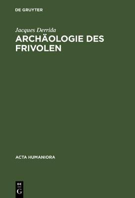 Book cover for Die Archaeologie DES Frivolen