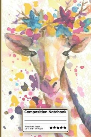 Cover of Watercolor Giraffe Composition Notebook