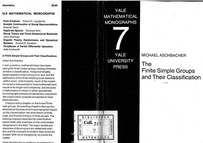 Book cover for The Finite Simple Groups and Their Classification