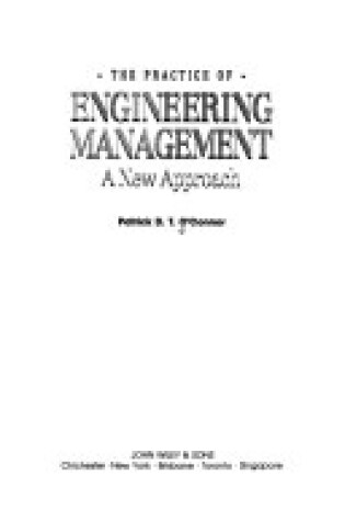 Cover of The Practice of Engineering Management