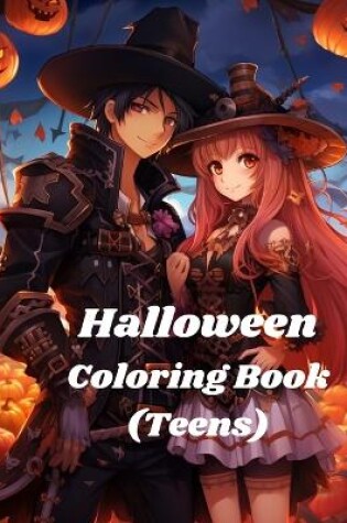 Cover of Halloween Coloring Book Teen Anime