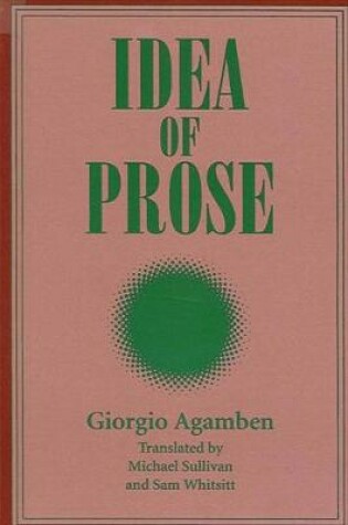 Cover of Idea of Prose