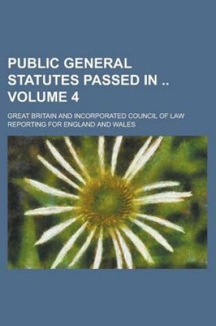 Cover of Public General Statutes Passed in Volume 4