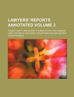 Book cover for Lawyers' Reports Annotated Volume 2