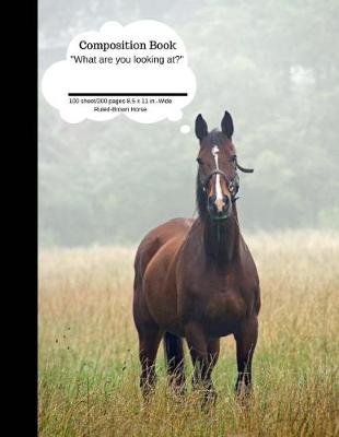 Book cover for Composition Book What Are You Looking At? Brown Horse 100 Sheet/200 Pages