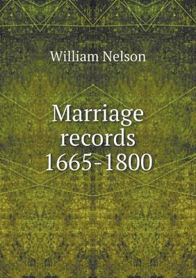 Book cover for Marriage records 1665-1800