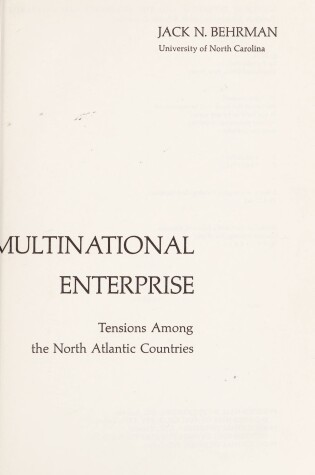 Cover of National Interests and the Multi-national Enterprise